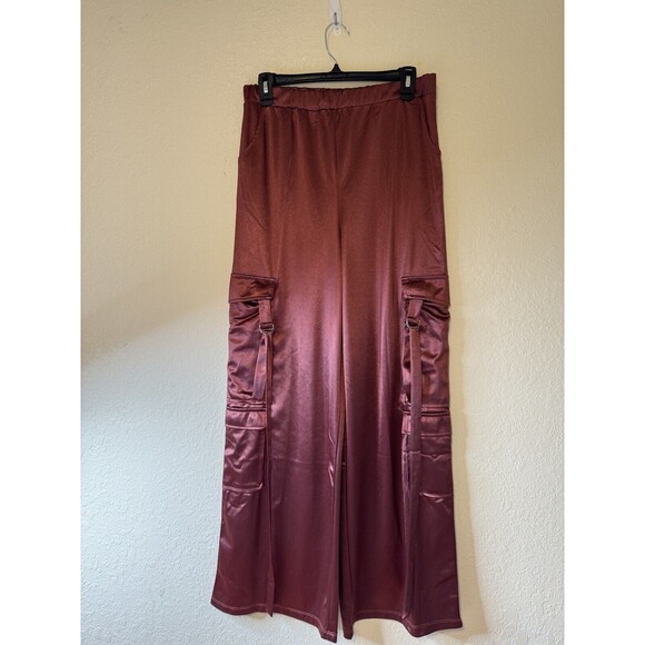 Persaya Brown Satin Cargo Size Large - Picture 2 of 9